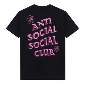 Anti Social Social Club Coral Crush Tee Shirt, black, short sleeve, small